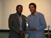 2008 MCA banquet - Two Joe's - Joe Marrast winner of the Twenty-20 Bowling receives the award from Joe Lovelace, League Chairman