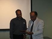 2008 MCA Banquet - Keith Deonaraine receives a Coaches' Award from president J. Lovelace