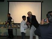 2008 MCA Banquet - Tariq Mohammed receives Junior Summer Camp Bowling Award from Dr. Barry Mills, Executive Secretary