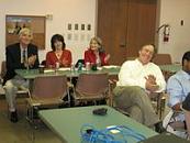 2008 MCA banquet - Scene - Dr Barry Mills, Executive Secretary, Cres Mills, Rona Mills, and Keith James
