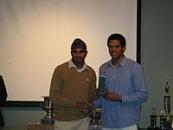 2008 MCA Banquet - Harpreet Manes receives trophy from league Chairman, Joe Lovelace